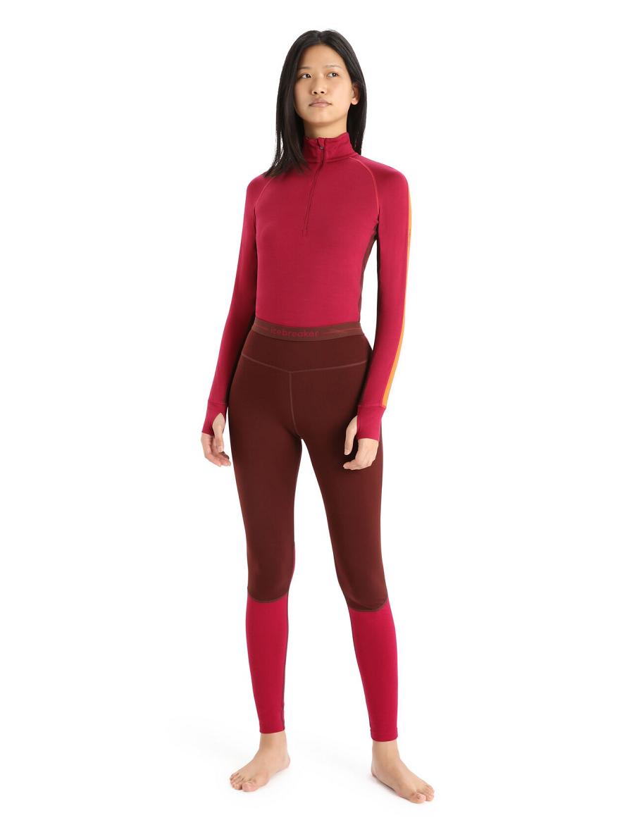 Legginsy Icebreaker Merino 260 ZoneKnit™ Damskie Różowe | PL 1401LISH